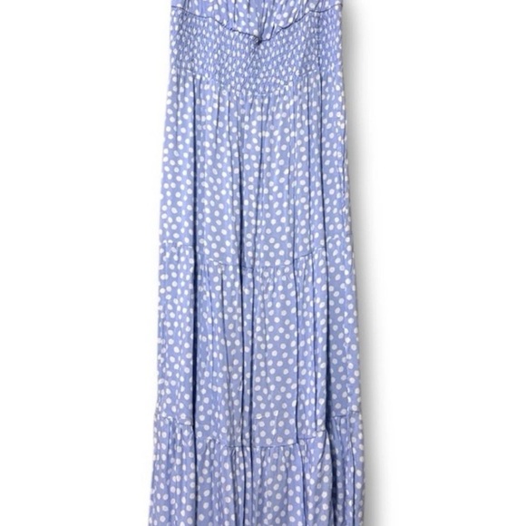 Aerie Light Blue Polka Dot Maxi Dress - Picture 2 of 4